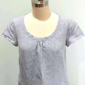 Nuthatch Linen Blue Chambray Shift Dress S